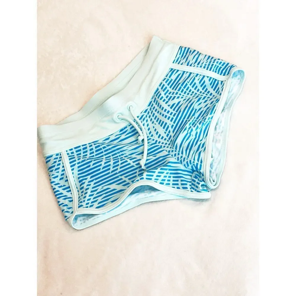 Athleta Girl Cannonball 2.0 Shorts sz S (7) Blue Swim Shorts Swim Bottom Shorts
